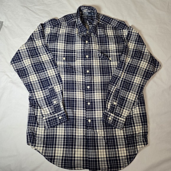 Polo Ralph Lauren Shirt Benford Men Large Check Button Down Shirt Flap Pocket - Picture 3 of 8